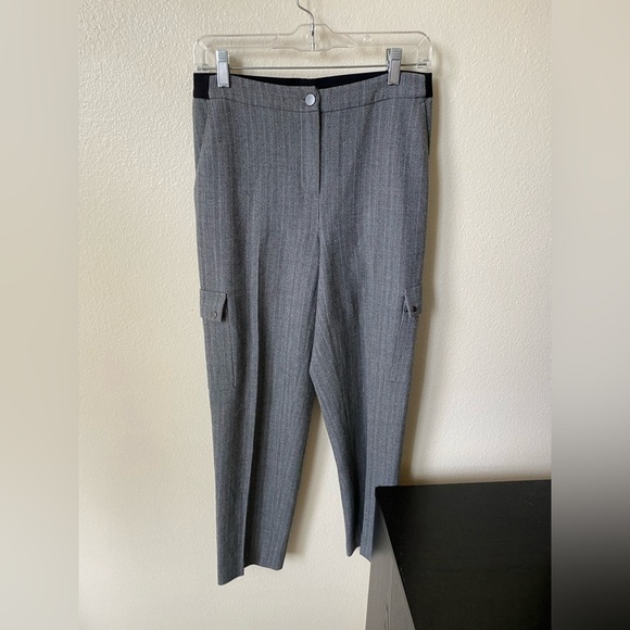 Per Se Carlisle Women’s Claudia Wool Blend Herringbone Cargo Trouser Size 2 Pant - Picture 1 of 8